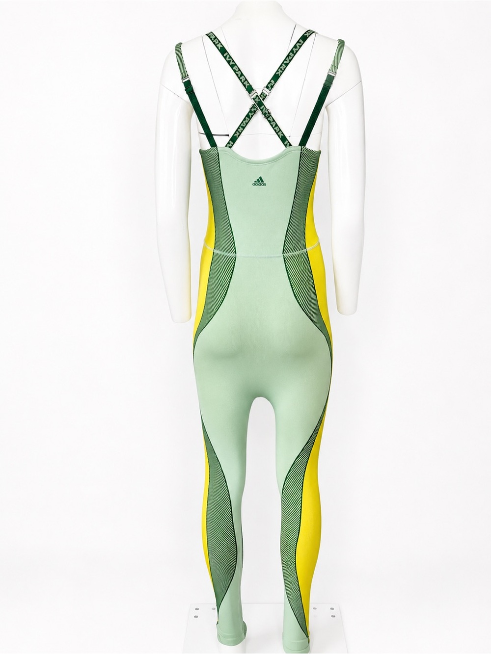 Adidas x IVY PARK Compression Bodysuit Catsuit Jumpsuit Green Yellow Women’s S - Picture 2 of 9